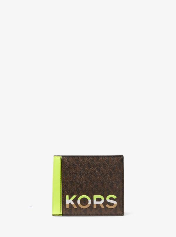 Panske Penazenky Michael Kors Cooper Logo and Faux Leather Billfold Hnede - Doplnky Michael Kors Vypredaj | MCZBH-6017